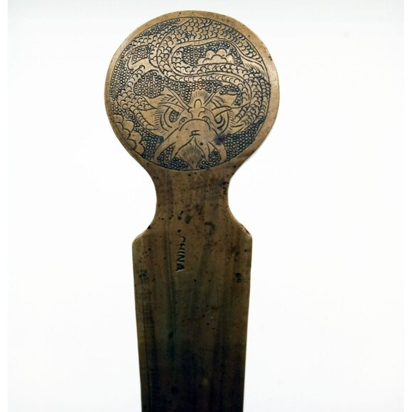 Letter Opener Dragon Enamel Handle 7.25 Inch Metal Office Vintage Desk Tool - Picture 12 of 16